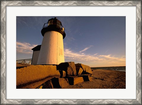 Framed Massachusetts, Nantucket, Brant Point lighthouse Print