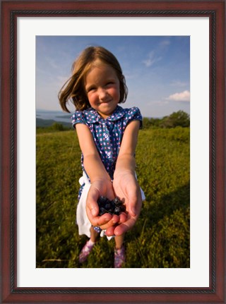 Framed Child, blueberries, Alton, New Hampshire Print