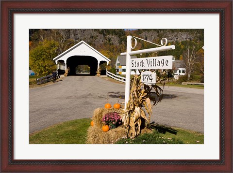 Framed Covered Bridge in downtown Stark, New Hampshire Print