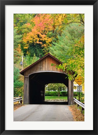 Framed Coombs Covered Bridge, Ashuelot River in Winchester, New Hampshire Print