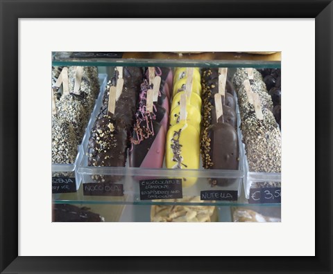 Framed Ice Cream Treats, Volterra, Tuscany, Italy Print