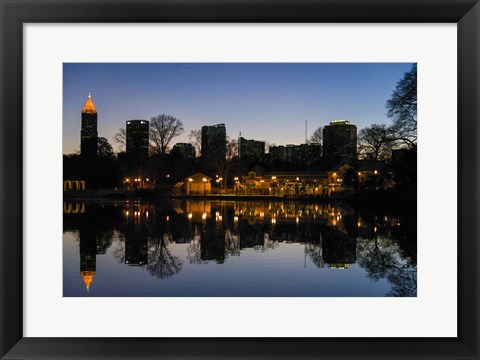 Framed Midtown Skylines and Lake, Atlanta Print