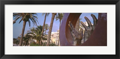 Framed Hand Sculpture, Barcelona, Spain Print