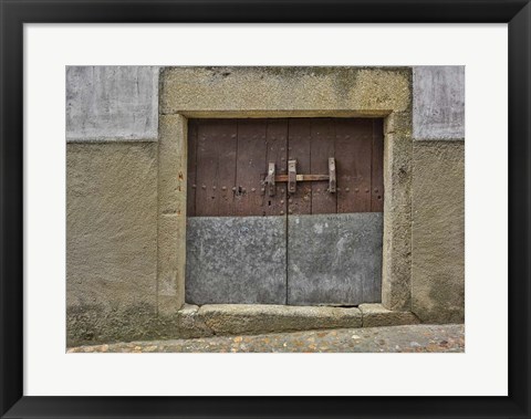 Framed Wooden Door, San Martin de Trevejo, Spain Print