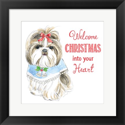 Framed Glamour Pups Christmas II Print