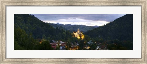 Framed Bran Castle Illuminted, Transylvania, Romania Print