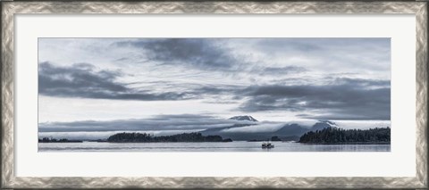 Framed Fishing Boat and Mt Edgecumbe, Sitka, Southeast Alaska Print