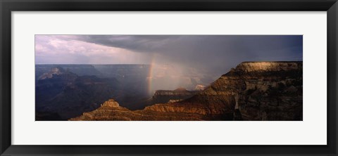 Framed Monsoon and Rainbow, Grand Canyon, Arizona Print