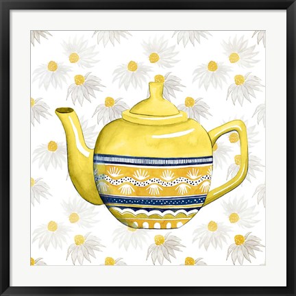 Framed Sweet Teapot V Print
