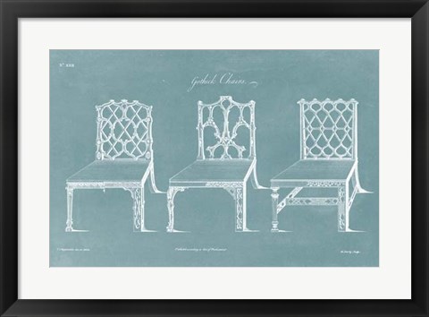 Framed Design for a Chair II Print