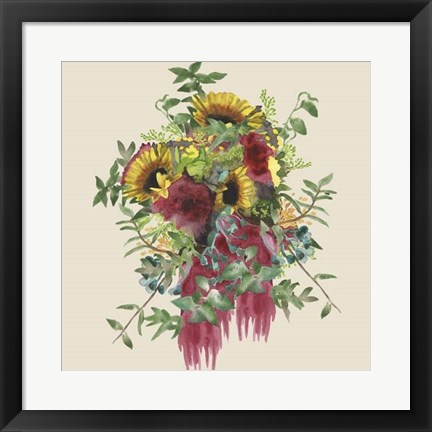Framed Watercolor Floral Spray IV Print
