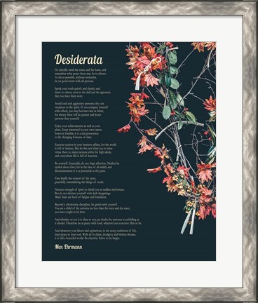 Framed Desiderata Autumn Branches Print