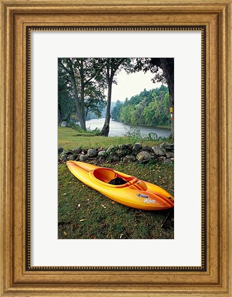 Framed Kayak on Housatonic River, Litchfield Hills, Housatonic Meadows State Park, Connecticut Print