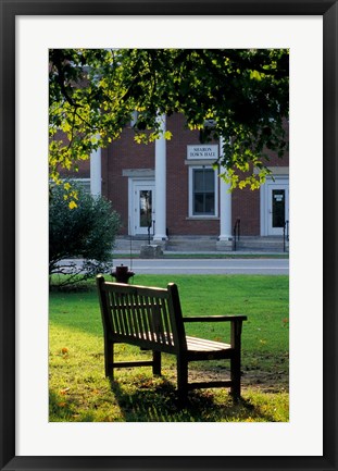Framed Bench in Sharon, Litchfield Hills, Connecticut Print