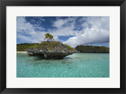 Framed Fiji, Island of Fulanga. Lagoon inside volcanic caldera. Print