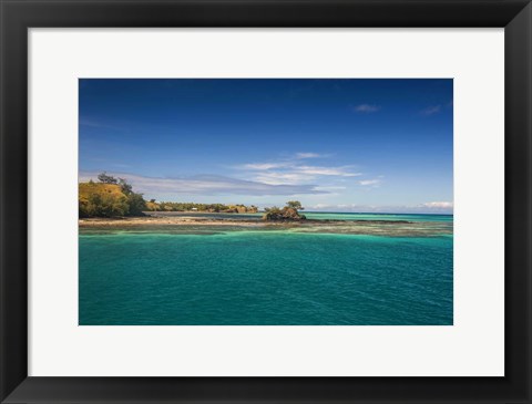 Framed Turquoise waters of Blue Lagoon, Yasawa, Fiji, South Pacific Print
