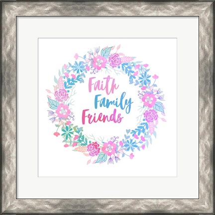 Framed Faith, Family, Friends-Pastel Print