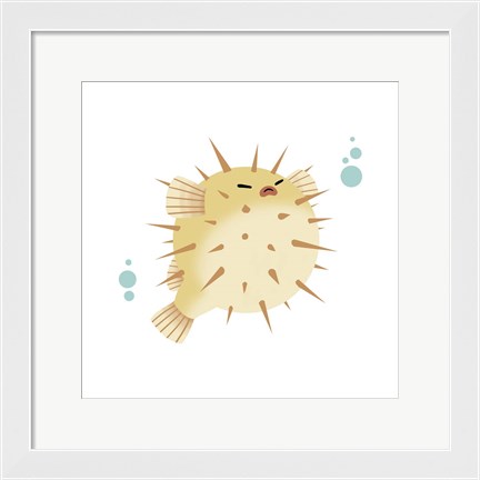 Framed Sea Creatures - Pufferfish Print