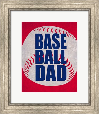Framed Baseball Dad In Red Print
