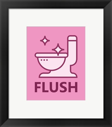 Framed Girl&#39;s Bathroom Task-Flush Print