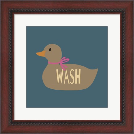 Framed Duck Family Girl Wash Print