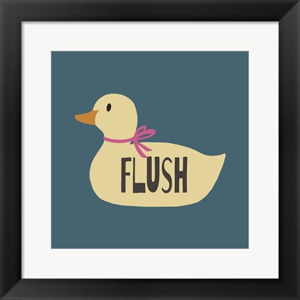 Framed Duck Family Girl Flush Print