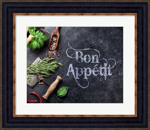 Framed Bon Appetit Herbs and Spices Print