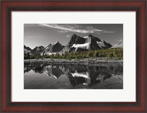 Framed Amethyst Lake Reflection BW with Color Print