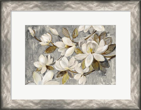 Framed Magnolia Simplicity Neutral Gray Print