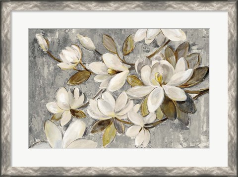 Framed Magnolia Simplicity Neutral Gray Print