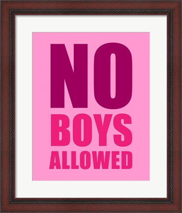 Framed No Boys Allowed - Pink Print