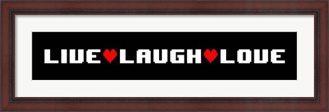 Framed Live Laugh Love -  Black Panoramic Print