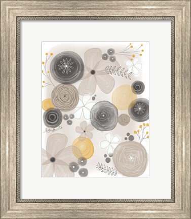 Framed Yellow Floral Print