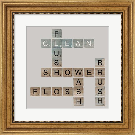 Framed Bathroom Letters Print