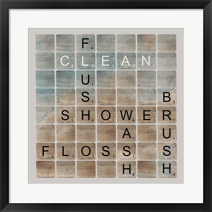Framed Bathroom Letters II Print