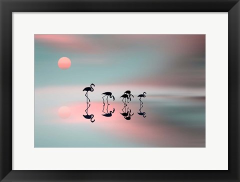 Framed Family Flamingos Print