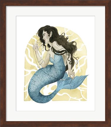 Framed Deco Mermaid III Print