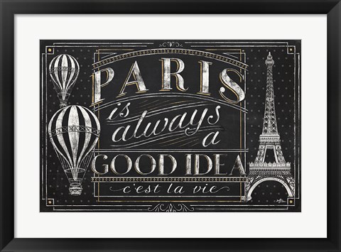 Framed Vive Paris I Print