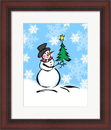 Framed Silly Snowmen III Print