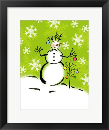 Framed Silly Snowmen IV Print