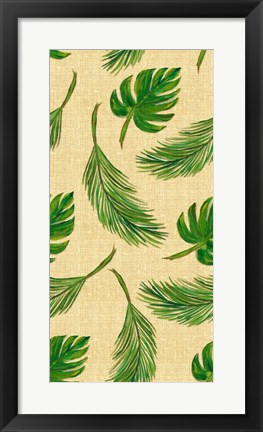 Framed Palms On Linen Pattern Print