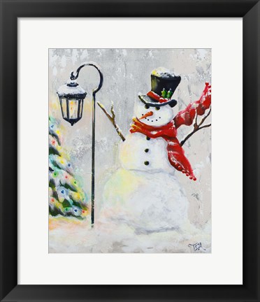 Framed Jolly Snowman Print