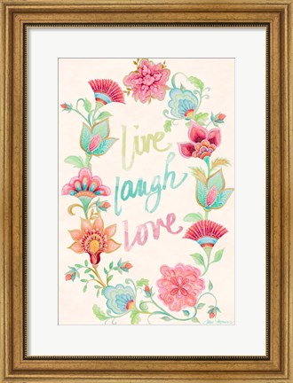 Framed Live Laugh Love Wreath Print