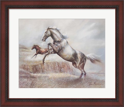 Framed Wild Horses II Print