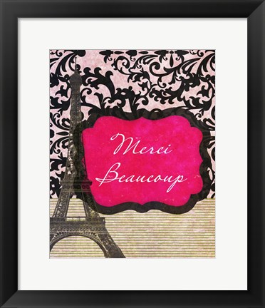 Framed Merci Beaucoup Print