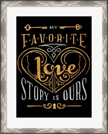 Framed Black &amp; Gold Love Story Print