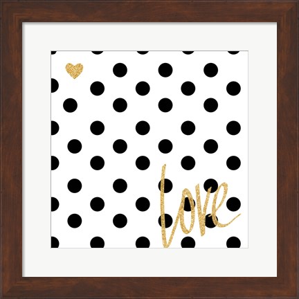 Framed Love with Dots Print