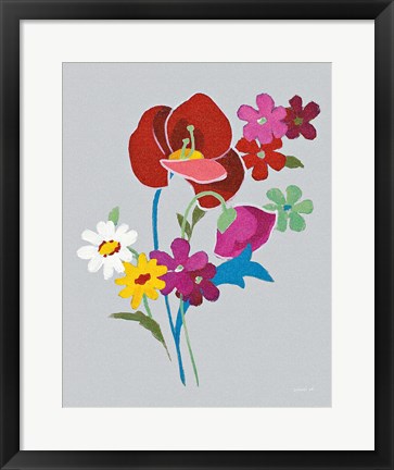 Framed Alpine Bouquet II Gray Print