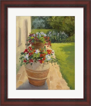 Framed Urns by the Villa Print