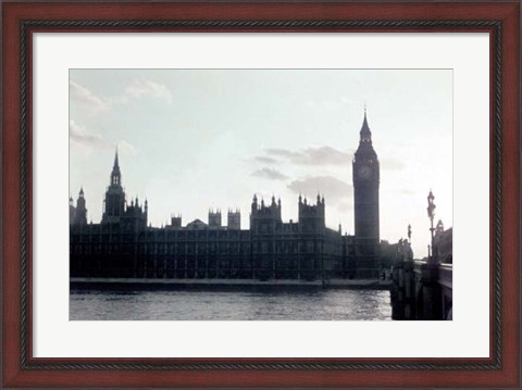 Framed Sunset on the River Thames Print